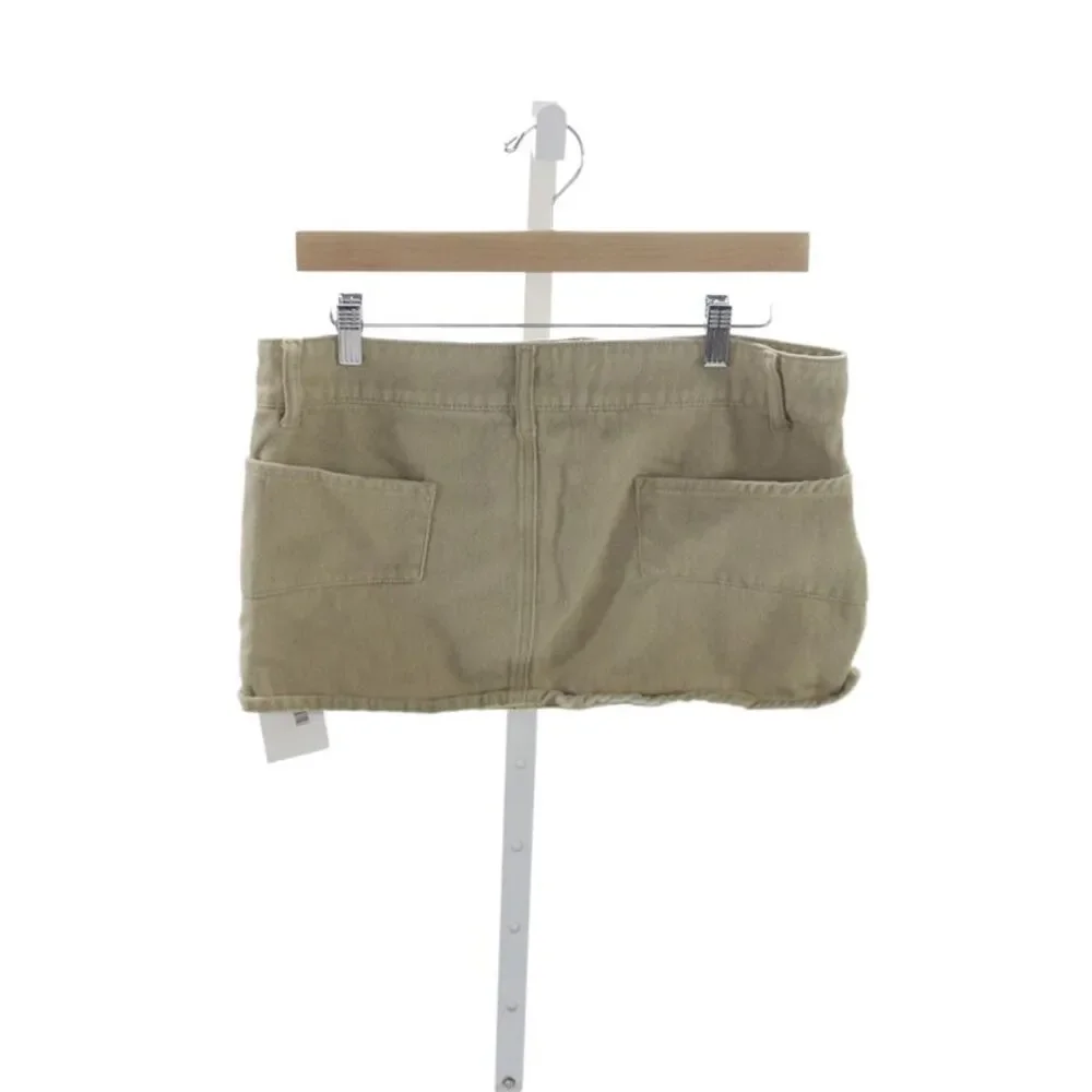 Superdown Womens Beige Cotton Mini Skirt Button Casual Summer Size S